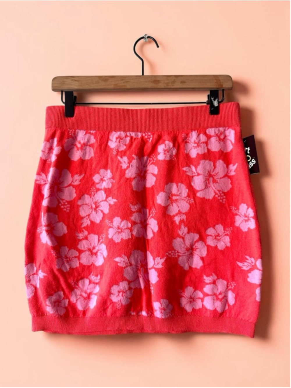 Art Class Girls XXL Pink Floral Knit Mini Skirt Summer Beach
